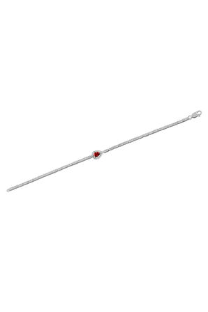 Ela Yakut Taşlı Su Yolu Kadın Gümüş Bileklik