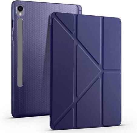 Galaxy Tab S10 FE Plus 13.1 İnç Tablet Kılıfı – Kalem Bölmeli, Standlı, Tri-Folding Manyetik Kapak, Tam Koruma (SM-X626 Uyumlu)