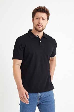 Erkek Basic 3-Lü Polo Yaka Tişört Siyah-Beyaz