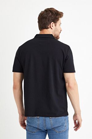 Erkek Basic 3-Lü Polo Yaka Tişört Siyah-Beyaz
