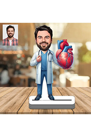 Kalp Cerrahı 3D Ahşap Biblo,Sevgiliye Hediye,Doğum Günü Hediyesi