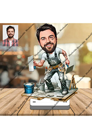 İnşaat Ustası 3D Ahşap Biblo,Sevgiliye Hediye,Doğum Günü Hediye