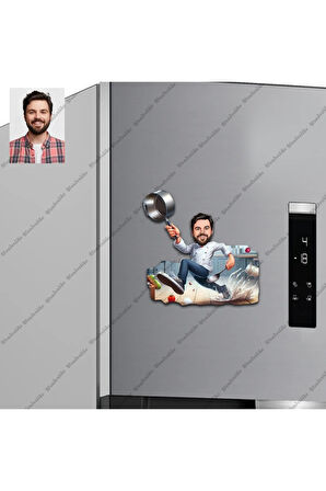Aşçı Şef Tasarımlı Buzdolabı Magneti/Resim Gönder Magnet Olsun