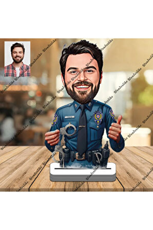 Emniyet Mensubu Polis 3D Ahşap Biblo,Sevgiliye Hediye,Doğum Gün