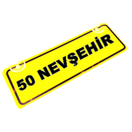 50  NEVSEHİR Yazılı Sarı Dekor Plaka Sök Tak Pratik yeni nesil