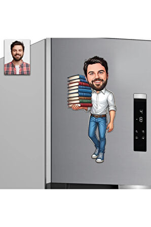 Kitap Kurdu Tasarımlı Buzdolabı Magneti