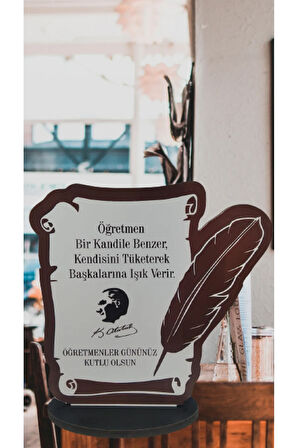 Atatürk Sözü Öğretmen Bin Kandile Benzer Tasarımlı Biblo