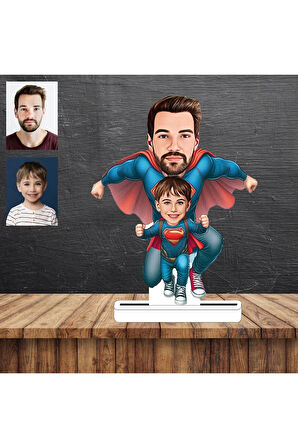 Babam ve Oğlu Karikatür Figürü,Sevgiliye Hediye,Doğum Günü Hediyesi