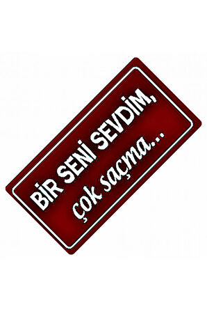 Bir Seni Sevdim Yazılı Sök-Tak-Pratik VantuzluNesil Dekor Plaka