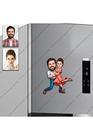 2 Kişi Eş Tasarımlı Buzdolabı Magneti/Resim Gönder Magnet Olsun