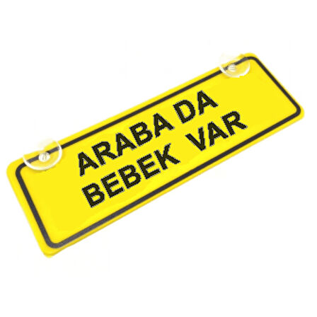 Arabada Bebek Var Sök-Tak Pratik yeni nesil Sarı Dekor Plaka