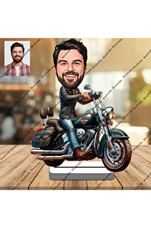 Motorsikletli Adam 3D Ahşap Biblo,Sevgiliye Hediye,Doğum Günü H