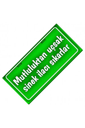 Mutluluktan Uçsak Yazılı Sök-Tak-Pratik Vantuzlu  Dekor Plaka