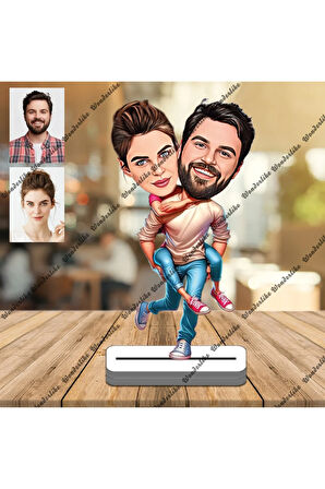 Arkadaş Eş 3D Ahşap Biblo,Sevgiliye Hediye,Doğum Günü Hediyesi