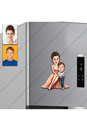 Anne Çoçuk Tasarımlı Buzdolabı Magneti/Resim Gönder Magnet Olsun