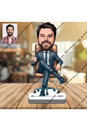 İş Adamı Ceo 3D Ahşap Biblo,Sevgiliye Hediye,Doğum Günü Hediye