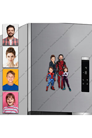 Süper Kahramanlar Tasarımlı Buzdolabı Magneti/Resim Gönder Magnet Olsun