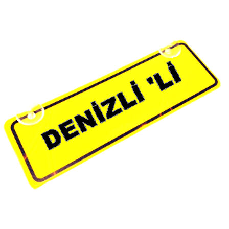 DENİZLİ 'Lİ Yazılı Sarı Dekor Plaka Sök Tak Pratik yeni nesil