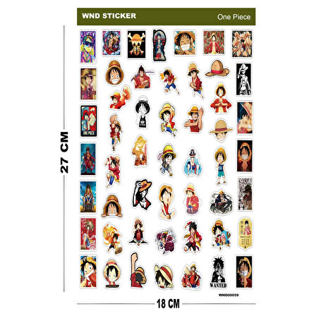 50 PCS Anime Stickers ONE-PIECE