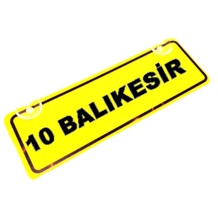 10  BALIKESİR Yazılı Sarı Dekor Plaka Sök Tak Pratik yeni nesil