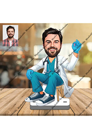 Sağlık Görevli 3D Ahşap Biblo,Sevgiliye Hediye,Doğum Günü Hediy