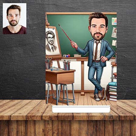 Öğretmen hediye Karikatür Figürü,Sevgiliye Hediye,Doğum Günü Hediyesi