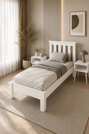 Shark New Tek Kişilik MDF Karyola ve 2 Komodinli Set