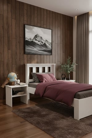 Stark Tek Kişilik MDF Karyola ve 2 Komodinli Set