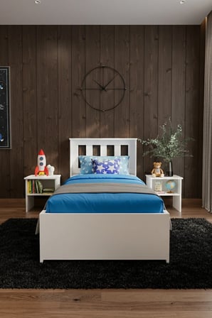 Stark Tek Kişilik MDF Karyola ve 2 Komodinli Set