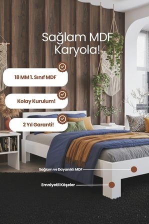 Letto Tek Kişilik MDF Karyola