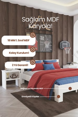 Letto Çift Kişilik MDF Karyola