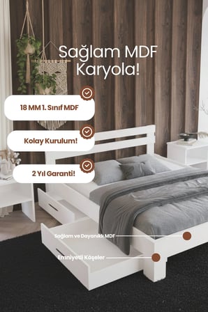 Letto 4 Çekmeceli Tek Kişilik MDF Karyola