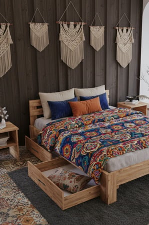 Letto   2 Çekmeceli Çift Kişilik MDF Karyola