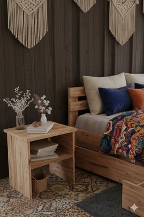 Letto   Tek Kişilik MDF Karyola ve 2 Komodinli Set