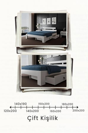 Lotus 2 Çekmeceli Tek Kişilik MDF Karyola