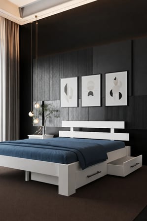 Lotus 2 Çekmeceli Tek Kişilik MDF Karyola