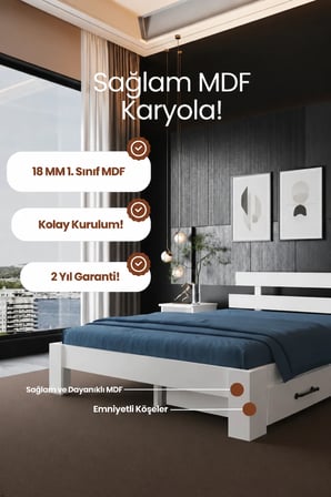 Lotus 4 Çekmeceli Tek Kişilik MDF Karyola