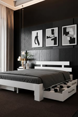 Lotus 4 Çekmeceli Tek Kişilik MDF Karyola