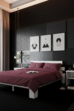 Lotus Tek Kişilik MDF Karyola ve 2 Komodinli Set
