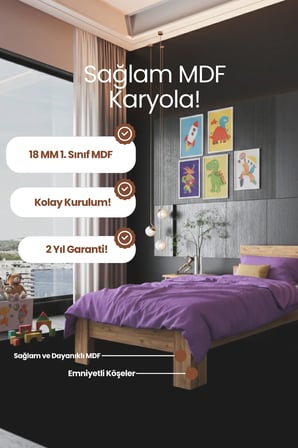 Lotus   Tek Kişilik MDF Karyola