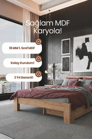 Lotus   2 Çekmeceli Tek Kişilik MDF Karyola