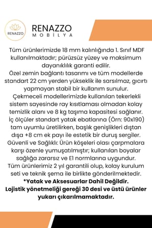 Lotus   4 Çekmeceli Tek Kişilik MDF Karyola
