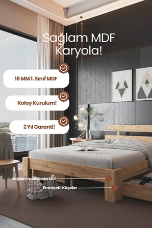 Lotus   4 Çekmeceli Çift Kişilik MDF Karyola