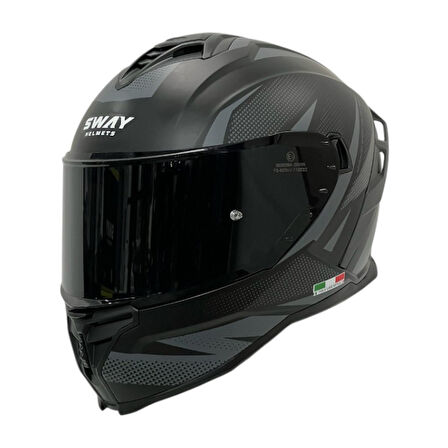 Sway Kapalı Kask Sw 867 Asphalt Siyah Gri
