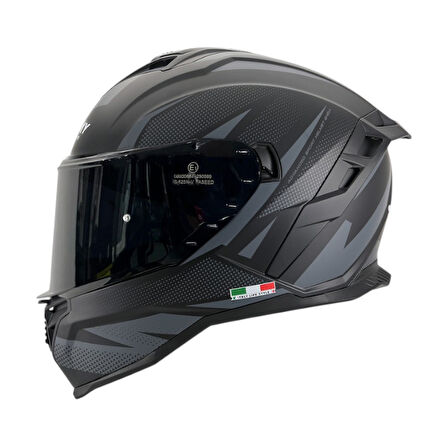 Sway Kapalı Kask Sw 867 Asphalt Siyah Gri