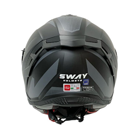 Sway Kapalı Kask Sw 867 Asphalt Siyah Gri