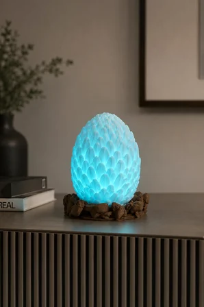 Ejderha Yumurtası Dekoratif Masa Lambası RGB E27 Duy 20 cm DRACORA