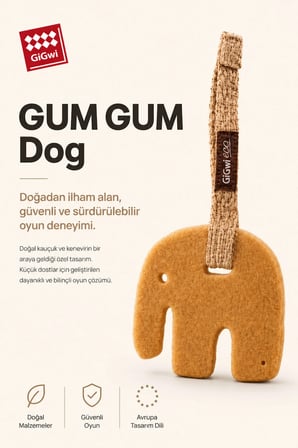 Eco Gum Gum Dog Serisi Doğal Kauçuk Fil Köpek Oyuncağı - Küçük Irk & Yavru - Çiğneme & At / Getir Oyuncağı