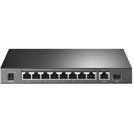 TP-LINK TL-SG1210P 8 PORT GIGABIT + 1X GIGABIT RJ45/SFP UPLINK 63W POE METAL KASA SWITCH 