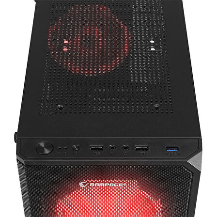 RAMPAGE HELIOS MESH 550W 80+BRONZE SİYAH TEMPERLİ CAM 4*120MM RAINBOW ATX MIDI TOWER KASA 